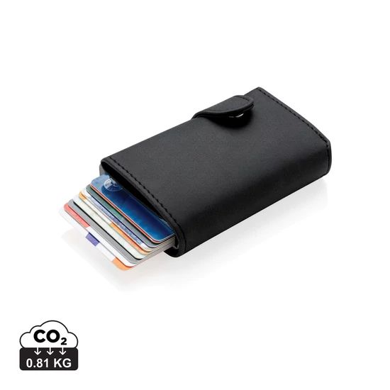 Standard alumínium RFID kártyatartó PU pénztárcával fekete  