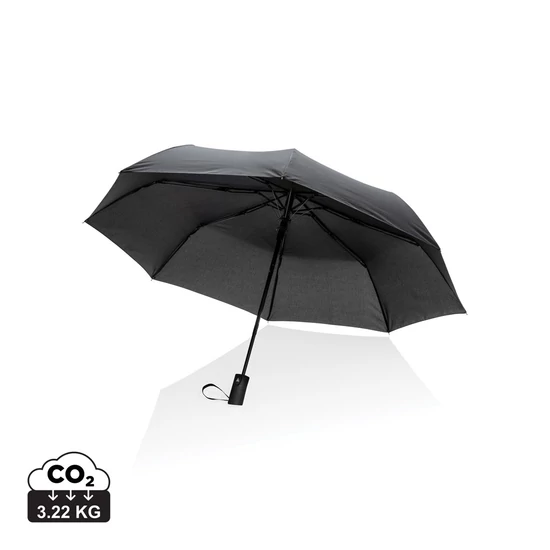 21"-es Impact AWARE™ RPET mini félautomata esernyő 190T fekete  