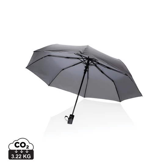 21"-es Impact AWARE™ RPET mini félautomata esernyő 190T kőszén  
