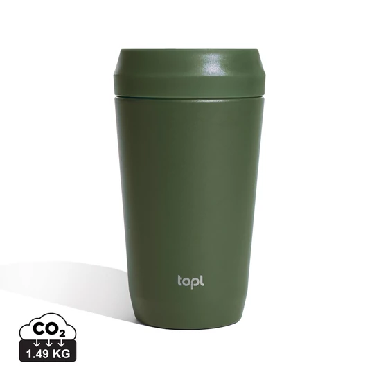 Topl újrahaszn. acél elviteles pohár, 354 ml zöld  