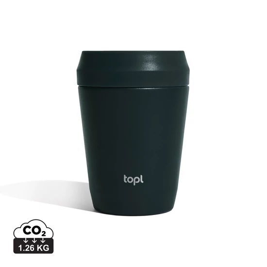Topl újrahaszn. acél elviteles pohár, 235 ml szürke  