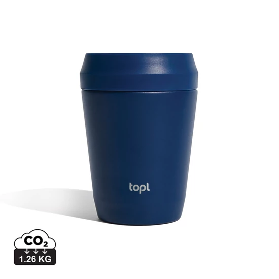 Topl újrahaszn. acél elviteles pohár, 235 ml sötétkék  