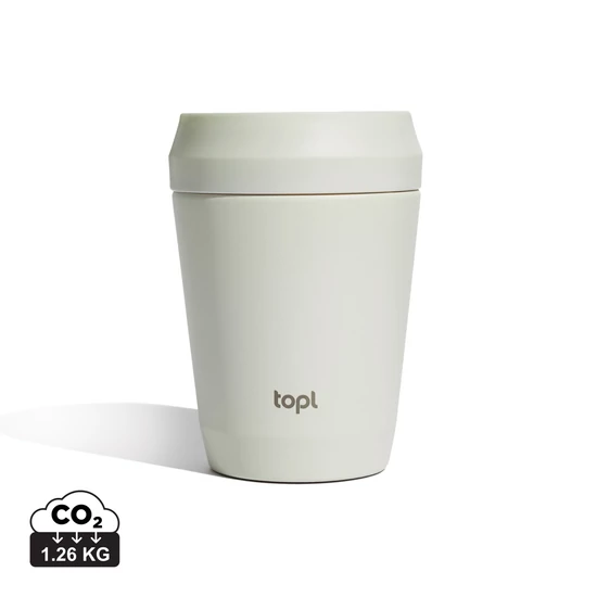 Topl újrahaszn. acél elviteles pohár, 235 ml barna  