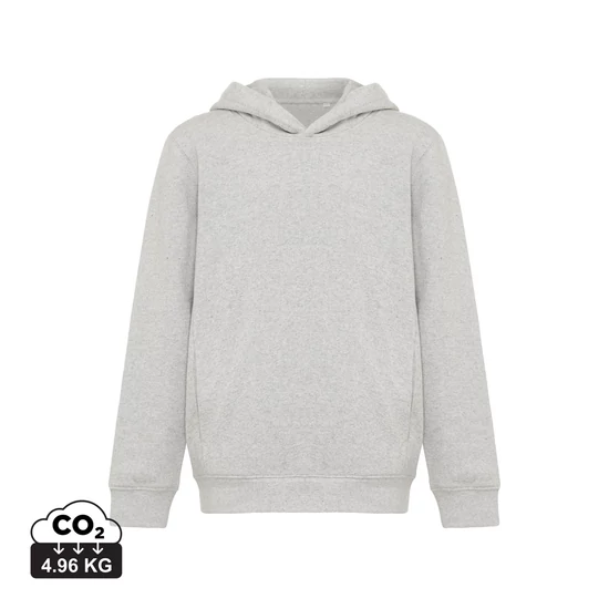 Iqoniq Yengo újrahaszn. pamut gyermek kapucnis pulóver light heather grey 1112 Kids