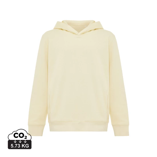 Iqoniq Yengo újrahaszn. pamut gyermek kapucnis pulóver cream yellow 1112 Kids