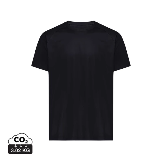 Iqoniq Tikal újrah. poliészter gyorsan száradó sport póló fekete 4XL Unisex