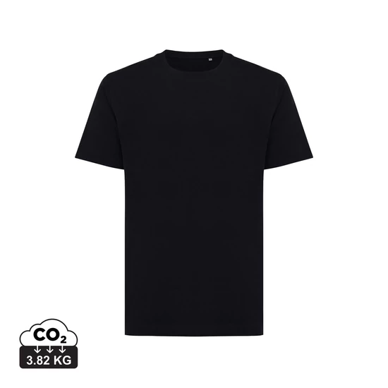 Iqoniq Kakadu laza szabású újrahasznosított pamut póló fekete XL Unisex