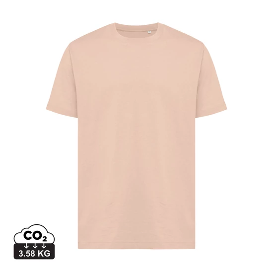 Iqoniq Kakadu laza szabású újrahasznosított pamut póló peach nectar L Unisex