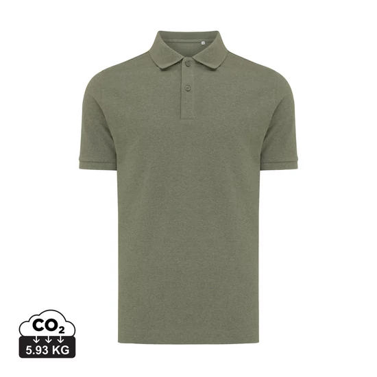 Iqoniq Yosemite újrahasznosított pamut piké póló heather green XXXL Unisex