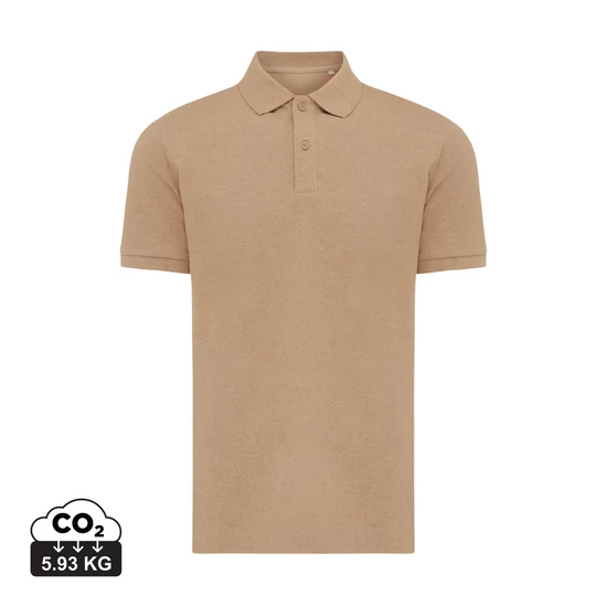 Iqoniq Yosemite újrahasznosított pamut piké póló heather brown 4XL Unisex