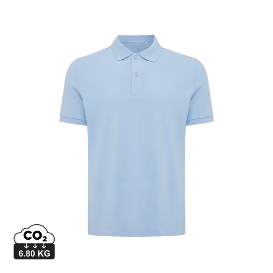 Iqoniq Yosemite újrahasznosított pamut piké póló sky blue XXXL Unisex