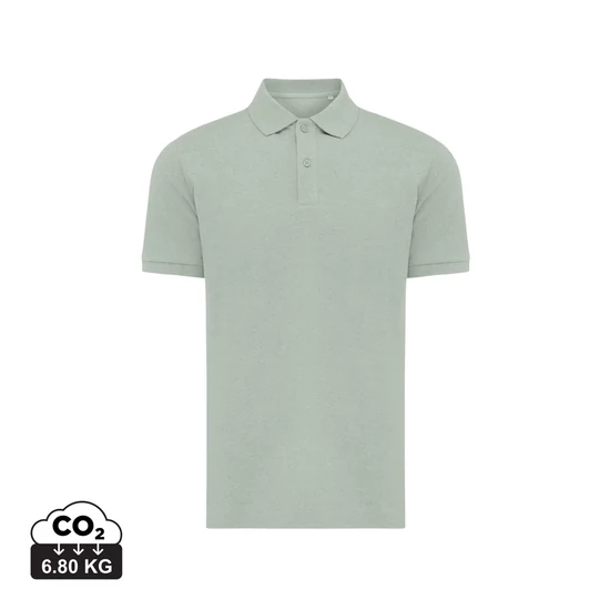 Iqoniq Yosemite újrahasznosított pamut piké póló Iceberg green XXXL Unisex