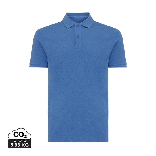Iqoniq Yosemite újrahasznosított pamut piké póló heather blue 4XL Unisex