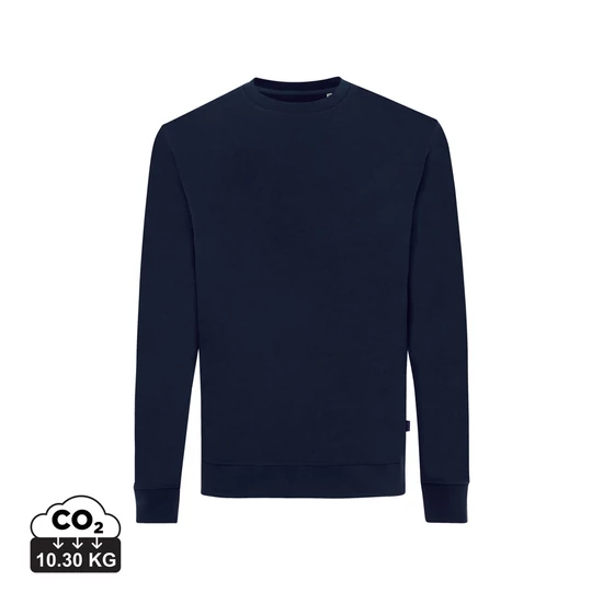 Iqoniq Zion újrahaszn. pamut pulóver kerek nyakkivágással sötétkék 4XL Unisex