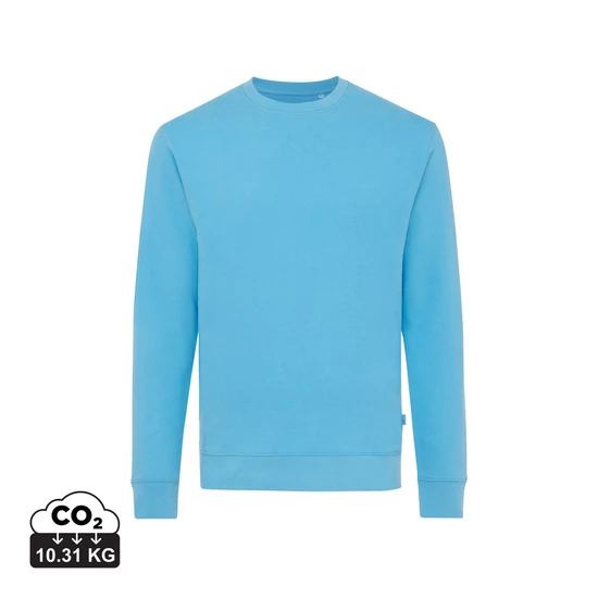 Iqoniq Zion újrahaszn. pamut pulóver kerek nyakkivágással tranquil blue XXXL Unisex