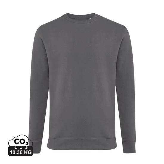 Iqoniq Zion újrahaszn. pamut pulóver kerek nyakkivágással kőszén S Unisex