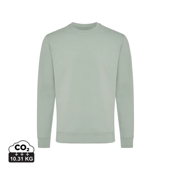 Iqoniq Zion újrahaszn. pamut pulóver kerek nyakkivágással Iceberg green XXXL Unisex