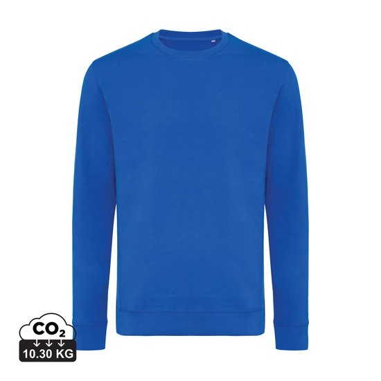 Iqoniq Zion újrahaszn. pamut pulóver kerek nyakkivágással királykék XXXL Unisex