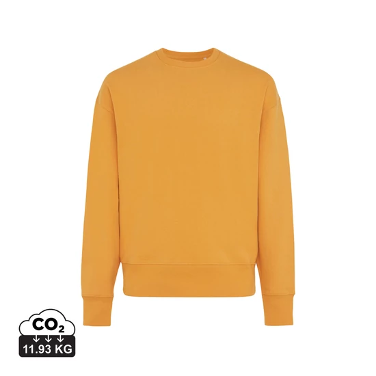 Iqoniq Kruger relaxed újrah. pamut pulóver kerek nyakkivágás sundial orange S Unisex