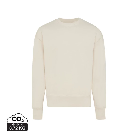 Iqoniq Kruger relaxed újrah. pamut pulóver kerek nyakkivágás natural raw XXL Unisex