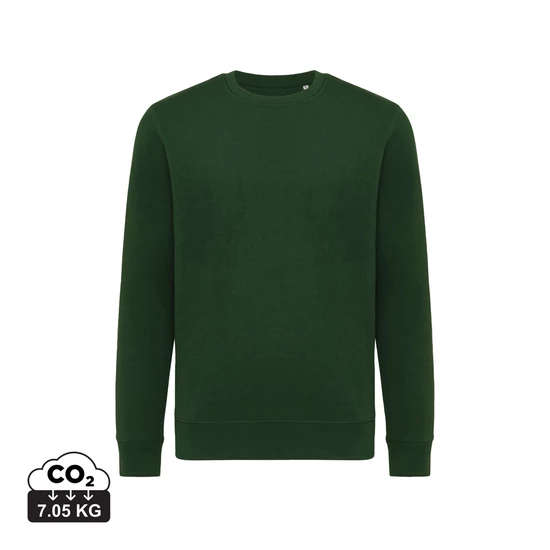 Iqoniq Etosha könnyű újrah. pamut kerek nyakú pulóver forest green L Unisex