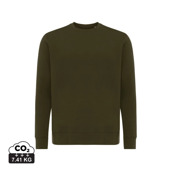 Iqoniq Etosha könnyű újrah. pamut kerek nyakú pulóver khaki XXXL Unisex