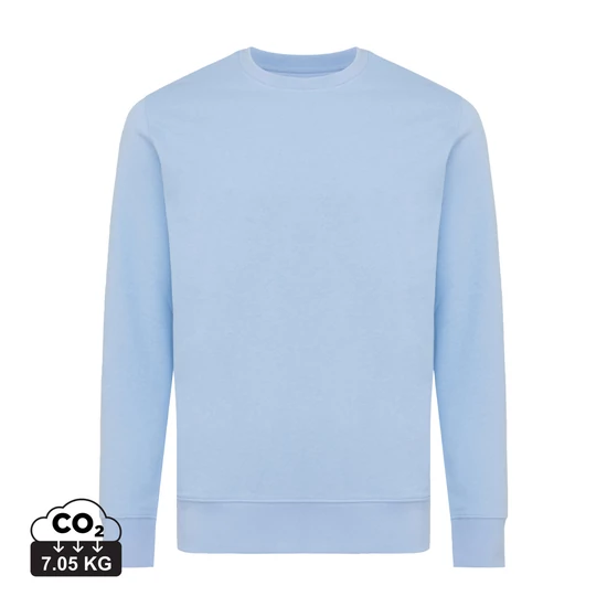 Iqoniq Etosha könnyű újrah. pamut kerek nyakú pulóver sky blue L Unisex