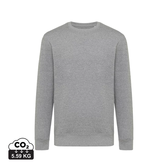 Iqoniq Etosha könnyű újrah. pamut kerek nyakú pulóver light heather anthracite XXXL Unisex
