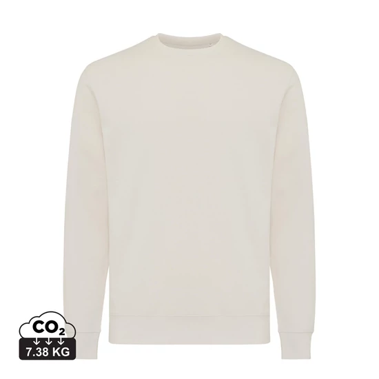 Iqoniq Etosha könnyű újrah. pamut kerek nyakú pulóver ivory white L Unisex
