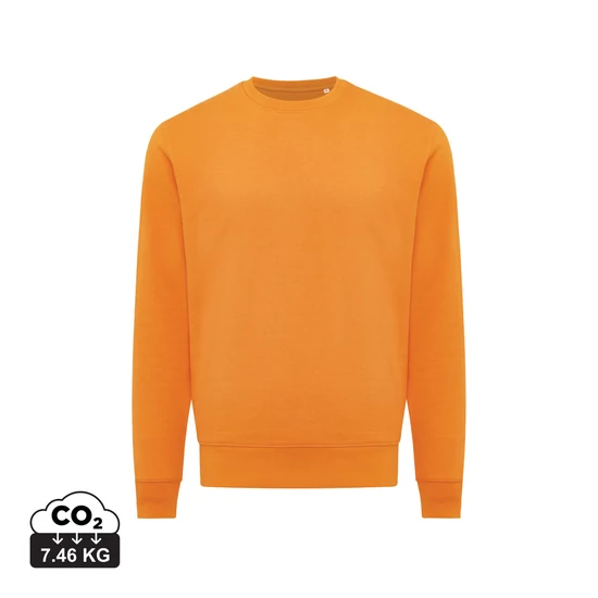 Iqoniq Etosha könnyű újrah. pamut kerek nyakú pulóver narancs XXXL Unisex