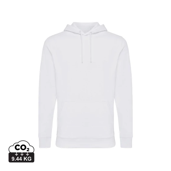 Iqoniq Jasper újrahasznosított pamut kapucnis pulóver recycled white M Unisex