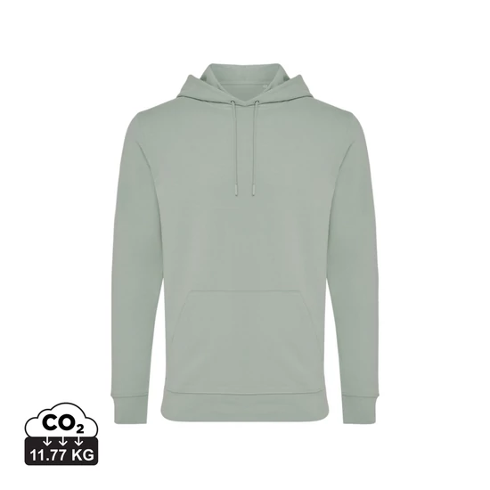 Iqoniq Jasper újrahasznosított pamut kapucnis pulóver Iceberg green XXL Unisex