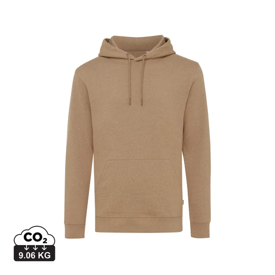 Iqoniq Torres újrahaszn. pamut kapucnis pulóver festetlen heather brown XXXL Unisex