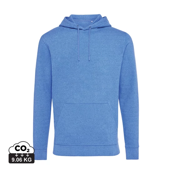Iqoniq Torres újrahaszn. pamut kapucnis pulóver festetlen heather blue XL Unisex