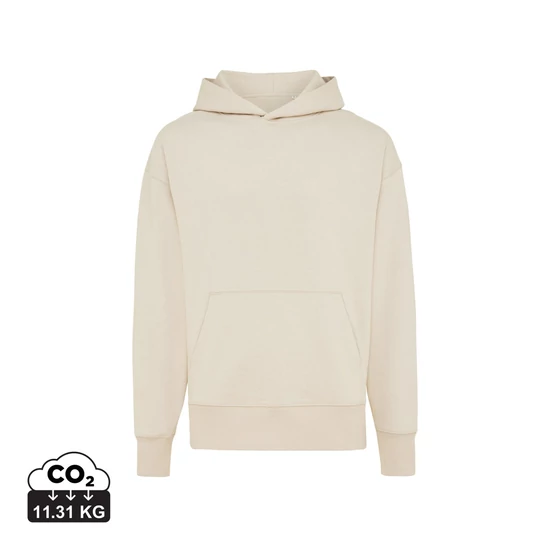 Iqoniq Yoho relaxed újrahasznosított pamut kapucnis pulóver natural raw S Unisex