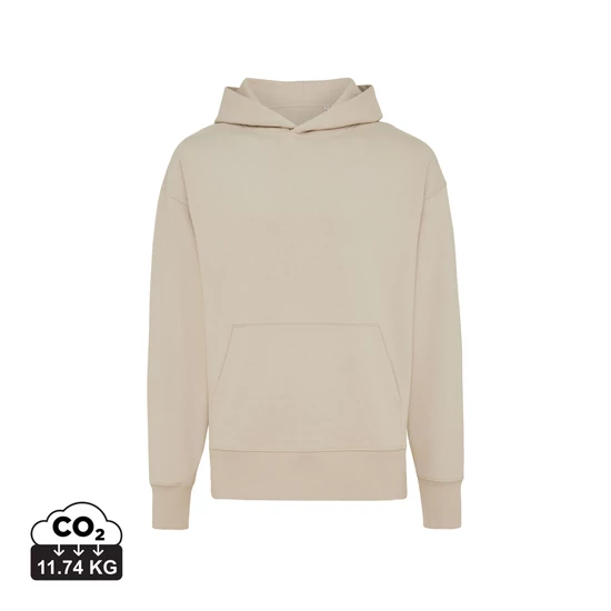 Iqoniq Yoho relaxed újrahasznosított pamut kapucnis pulóver desert XL Unisex