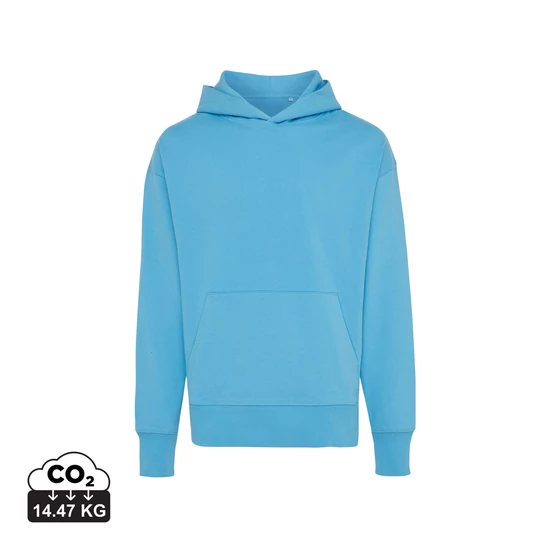 Iqoniq Yoho relaxed újrahasznosított pamut kapucnis pulóver tranquil blue XXXL Unisex
