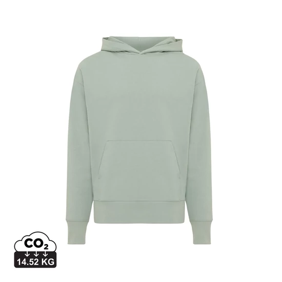 Iqoniq Yoho relaxed újrahasznosított pamut kapucnis pulóver Iceberg green XXL Unisex