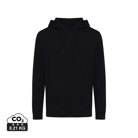 Iqoniq Rila könnyű újrah. pamut kapucnis pulóver fekete L Unisex
