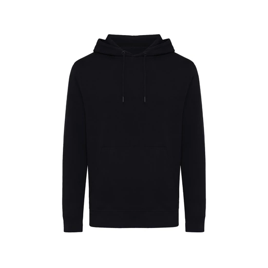 Iqoniq Rila könnyű újrah. pamut kapucnis pulóver fekete XXS Unisex