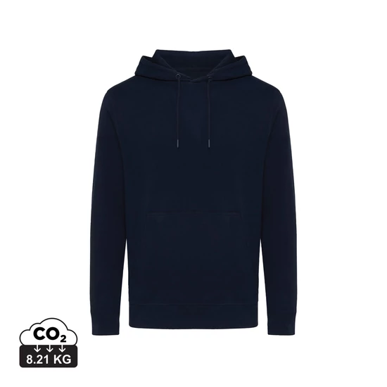 Iqoniq Rila könnyű újrah. pamut kapucnis pulóver sötétkék 4XL Unisex