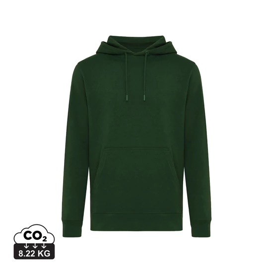 Iqoniq Rila könnyű újrah. pamut kapucnis pulóver forest green L Unisex