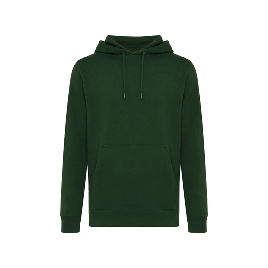 Iqoniq Rila könnyű újrah. pamut kapucnis pulóver forest green XXS Unisex