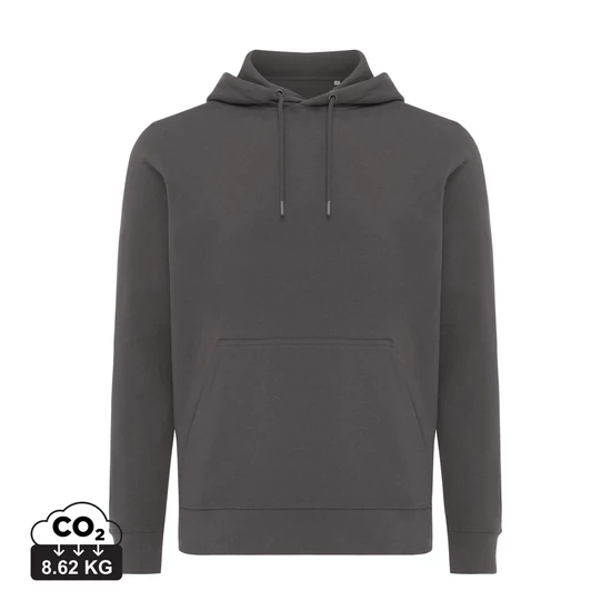 Iqoniq Rila könnyű újrah. pamut kapucnis pulóver kőszén L Unisex
