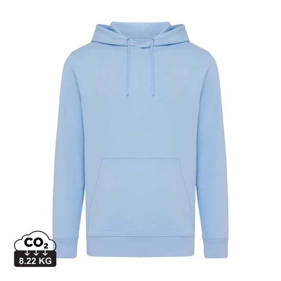 Iqoniq Rila könnyű újrah. pamut kapucnis pulóver sky blue L Unisex