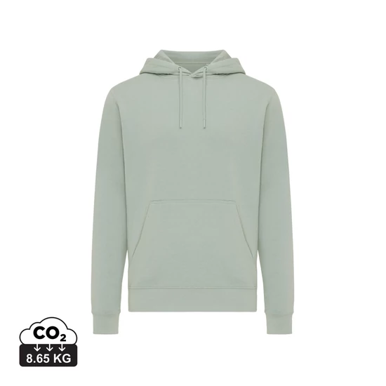Iqoniq Rila könnyű újrah. pamut kapucnis pulóver Iceberg green L Unisex