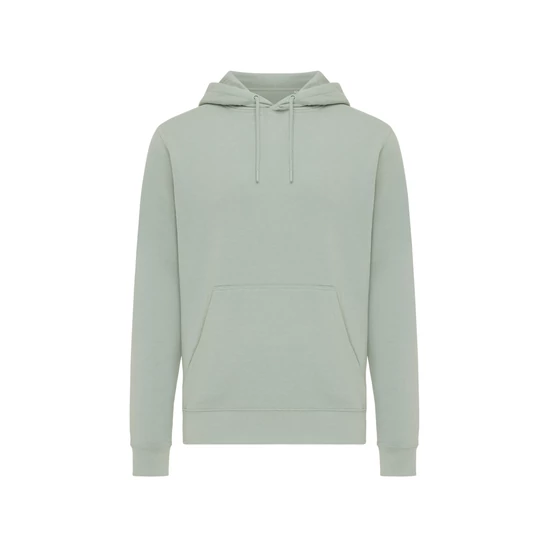 Iqoniq Rila könnyű újrah. pamut kapucnis pulóver Iceberg green XXS Unisex