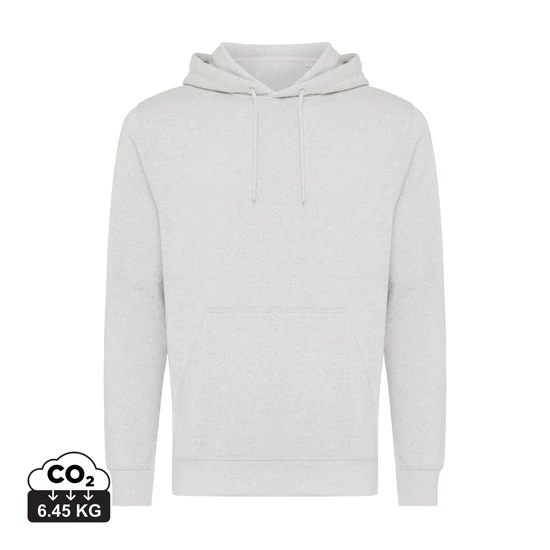 Iqoniq Rila könnyű újrah. pamut kapucnis pulóver light heather grey 4XL Unisex
