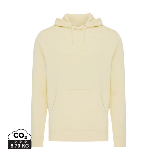 Iqoniq Rila könnyű újrah. pamut kapucnis pulóver cream yellow L Unisex