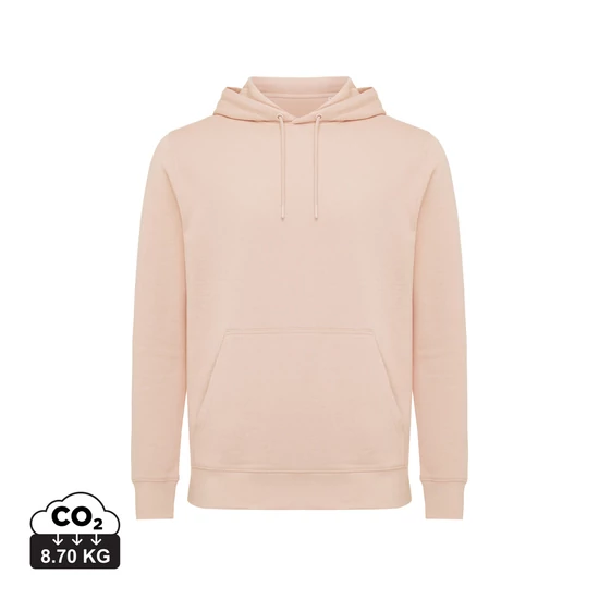 Iqoniq Rila könnyű újrah. pamut kapucnis pulóver peach nectar L Unisex